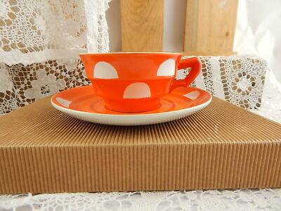 ANTICO ART DECO RARO SET TÈ ARANCIO CERAMICA LOMBARDA MARCHIO ELEFANTINO MUSEO