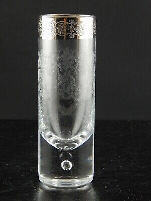 PREZIOSO ART DECO BICCHIERE COCKTAIL HIGHBALL CRISTALLO INCISO BORDO ARGENTO