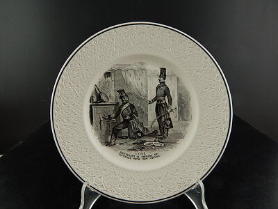 ANTICO COLLEZIONE ORIGINALEPIATTO PARLANTE MILITARE CERAMICA FRANCESE 1800 #6778
