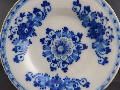 ANTICO PREZIOSO RARISSIMO PIATTO CERAMICA DELFT INIZIO XVIII SECOLO MUSEALE