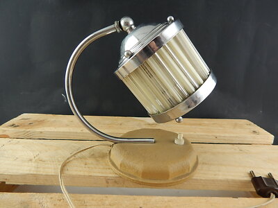 ANTICA ORIGINALE LAMPADA ABAT JOUR CROMATA VETRO ANNI 50 ITALY DESIGN