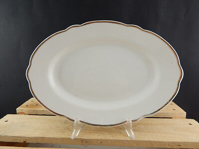 ANTICO 1880 ZEH SCHERZER & CO VASSOIO RAVIERA PORCELLANA BIANCA E ORO BAVARIA