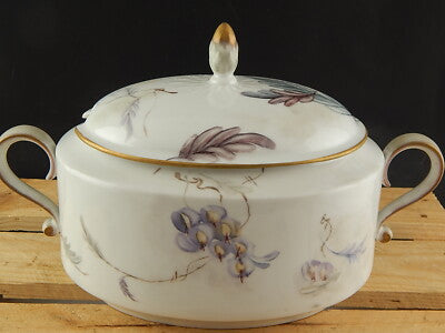 VINTAGE RARA HEINRICH GERMANY ZUPPIERA CENTROTAVOLA PORCELLANA DIPINTA A MANO