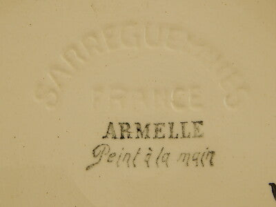 ANTICA ART DECO ZUPPIERA CENTROTAVOLA CERAMICA SARREGUEMINES DIPINTA A MANO