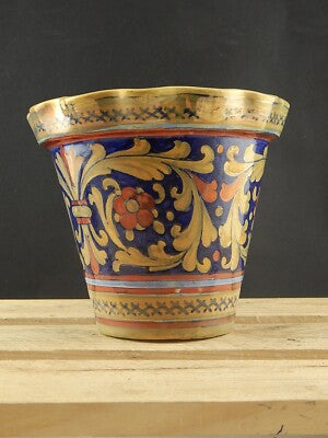 VINTAGE VASO CACHE POT MAIOLICA CERAMICA A LUSTRO RUBBOLI GUALDO TADINO