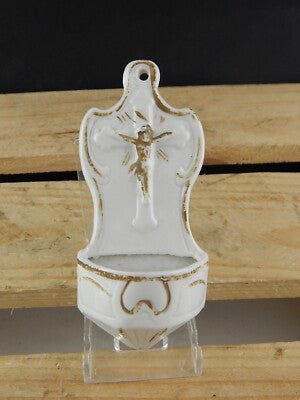 ANTICA ARTE RARA ACQUASANTIERA PORCELLANA PARIGI BISCUIT VIEUX PARIX BENITIER