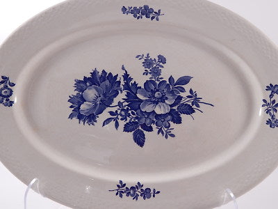ANTICO VASSOIO RAVIERA PORCELLANA COPENHAGEN PRIMI ANNI DEL 1900 "Blue Flowers"