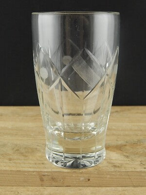 ANTICO BICCHIERE CRISTALLO PESANTE BIBITA TE' FREDDO MOLATO E INCISO