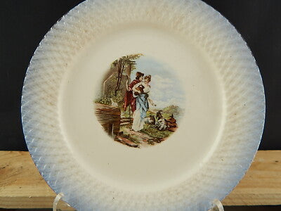 ANTICO PIATTO CERAMICA LAVENO VERBANUM STONE FINE 800 COLLEZIONE PASTORALE #4421