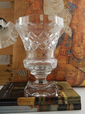 VINTAGE VAL SAINT LAMBERT FIRMATO VASO CRISTALLO MOLATO JUPITER PESO KG. 3,5