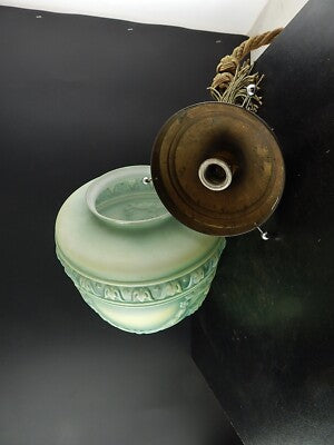 LAMPADARIO ANTICO AUTENTICO LIBERTY ART NOUVEAU VETRO DECORO NEO CLASSICO