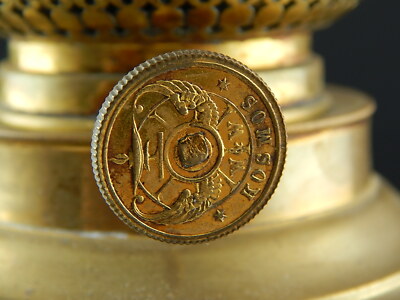 ANTICA ORIGINALE RARA LAMPADA TAVOLO LUME A PETROLIO IMPERO W. W. KOSMOS