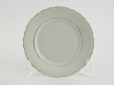 VINTAGE PIATTO PORCELLANA BIANCA PROFILO ORO MANIFATTURA ITALIANA MONOPOLI