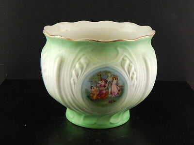 ANTICA LIBERTY CERAMICA LOMBARDA ELEFANTINO VASO CACHEPOT DIPINTI KAUFFMANN