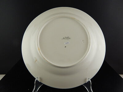 ANTICO MUSEALE FRANCESE VASSOIO PIATTO CM 33 CERAMICA SARREGUEMINES BLUE FLUTED