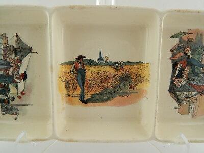 ANTICO VASSOIO SCOMPARTI CERAMICA MAIOLICA SARREGUEMINES OBERNAI XIX SECOLO