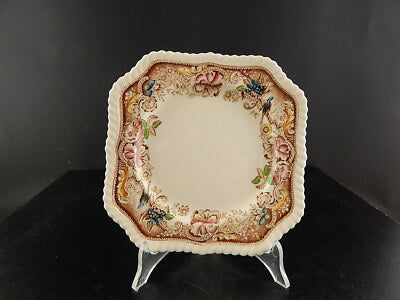 ANTICO PIATTO QUADRO SEMI PORCELLANA JOHNSONS BROS COLLEZIONE DEVONSHIRE