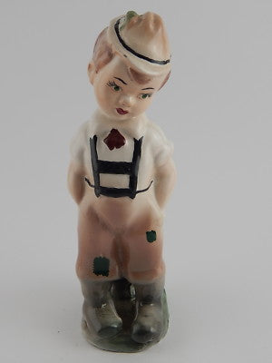 ANTICA STATUINA BAMBINO PORCELLANA CERAMICA SCULTURA POLICROMA ITALIA PRIMI 1900