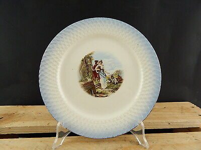 ANTICO PIATTO CERAMICA LAVENO VERBANUM STONE FINE 800 COLLEZIONE PASTORALE