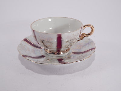 VINTAGE SET TAZZA PIATTINO PORCELLANA GIAPPONESE PORCELAIN JAPANESE CUP SAUCER