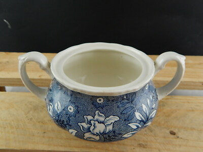 VINTAGE ZUCCHERIERA POTTERY SEMI PORCELLANA INGLESE GRINDLEY ROYAL TUDOR VELVET
