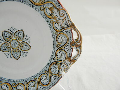 ANTICO PIATTO VASSOIO CERAMICA POTTERY INGLESE MINTON 1850 POMPEIAN BORDER