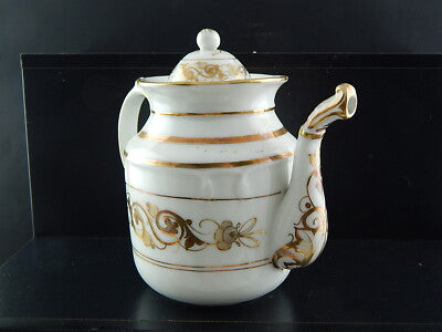 ANTICO PREZIOSO SERVIZIO CAFFÈ PORCELLANA BIANCA ORO IMPERO VECCHIO PARIGI 800