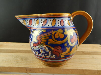 VINTAGE CARAFFA BROCCA VERSATOIO MAIOLICA CERAMICA LUSTRO RUBBOLI GUALDO TADINO