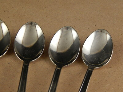 VINTAGE 5 CUCCHIAINI ARGENTATI BAGNO ARGENTO SILVER PLATED CM.13,5