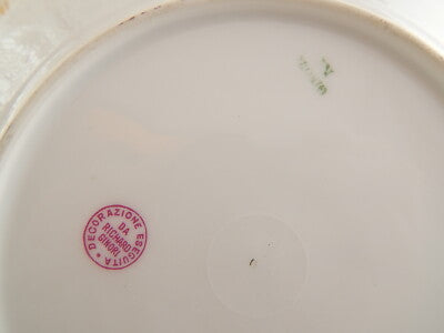 ANTICO PIATTO PORCELLANA GINORI CITTA' REDENTE GRADO 1919 STEMMA REGNO SABAUDO