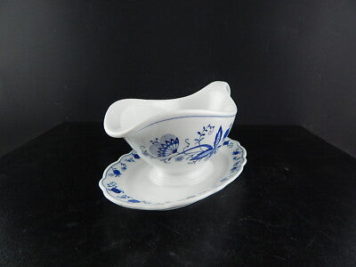 VINTAGE SALSIERA PORCELLANA INGRES WEISS MARIENBAD BAVARIA CIPOLLA BLU