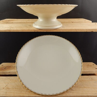 ANTICA 1950 ROCAILLE ALZATA FRUTTIERA PORCELLANA AVORIO ORO WINTERLING BAVARIA