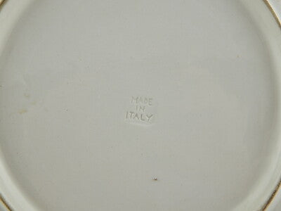 ANTICO PIATTO CON MANICI CENTROTAVOLA CERAMICA ITALIANA DIPINTO A MANO FAENZA