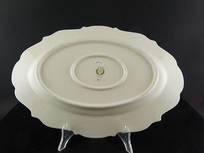 RETRO ROCAILLE VEB REICHENBACH PIATTO PORTATA VASSOIO PORCELLANA BIANCO E ORO