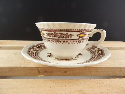 ANTICA TAZZA TÈ E PIATTINO MASON'S PATENT IRONSTONE CHINA MANCHU DIFETTO #3007