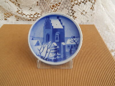 ANTICA PLAQUETTE COPENHAGEN CERAMICA ALUMINIA FAIENCE XIX SECOLO DECORO NATALE 3
