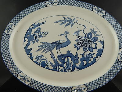 ANTICO GRANDE VASSOIO PIATTO PORCELLANA WOOD & SON COLLEZIONE ORIENTALE YUAN