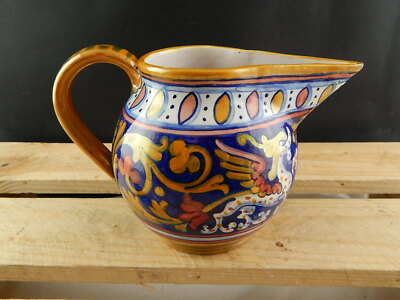 VINTAGE CARAFFA BROCCA VERSATOIO MAIOLICA CERAMICA LUSTRO RUBBOLI GUALDO TADINO