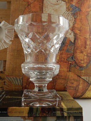 VINTAGE VAL SAINT LAMBERT FIRMATO VASO CRISTALLO MOLATO JUPITER PESO KG. 3,5