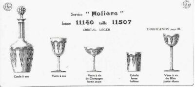 ANTICO ART NOUVEAU CRISTALLO BACCARAT MOLIERE 1916 CALICE BICCHIERE VINO PORTO