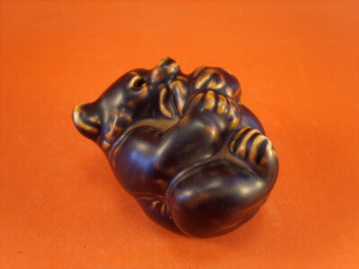 STATUINA PORCELLANA ROYAL COPENHAGEN STONEWARE "Cucciolo Orso Bruno" 21434 ORIGI