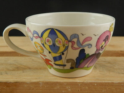 VINTAGE PORCELLANA VILLEROY&BOCH TAZZA DISEGNO MONGOLFIERA