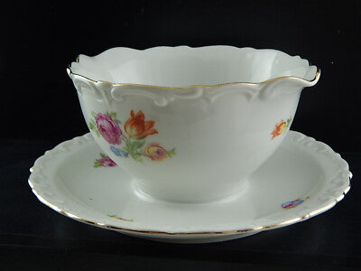 ANTICA RARA SALSIERA PORCELLANA MANIFATTURA TEDESCA KAHLA METÀ 1900