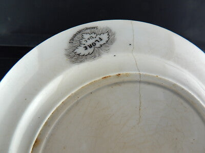 ANTICO PIATTO CERAMICA SARREGUEMINES U&C COLLEZIONE FLORE 1800 ART NOUVEAU #1331