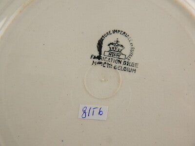 ANTICO PIATTO CERAMICA FINE 800 MANIFACTURE IMPERIALE ROYALE NIMY BLUE FLUTED #