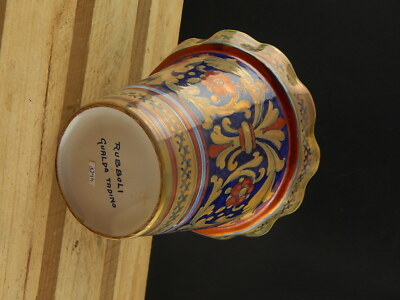 VINTAGE VASO CACHE POT MAIOLICA CERAMICA A LUSTRO RUBBOLI GUALDO TADINO