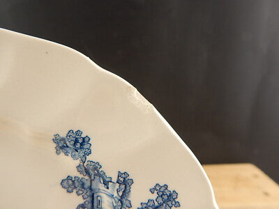 VINTAGE PIATTO PORCELLANA JOHNSON BROS THE OLD MILL STAMPA A MANO CM 18 #4737