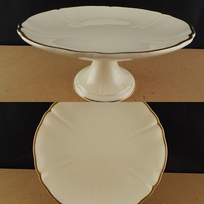 ANTICA ALZATA FRUTTIERA PORCELLANA CERAMICA PROFILO ORO VILLEROY&BOCH METTLACH #