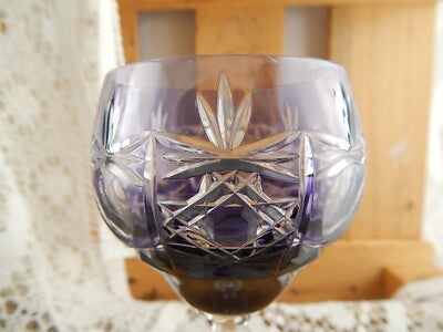 PREZIOSO ANTICO BICCHIERE CALICE ROMER CRISTALLO INCISO PUNTA DIAMANTE VIOLA