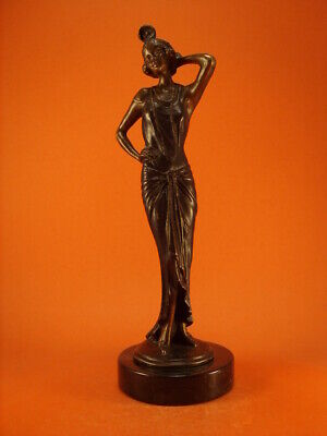 ANTICA STATUINA IN BRONZO BALLERINA DI CHARLESTON